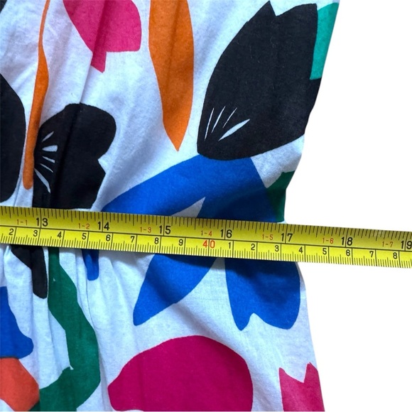 Calvin Klein Colorful Feather Printed Puff-Sleeve Midi Dress Women’s Size 14 - Picture 10 of 11